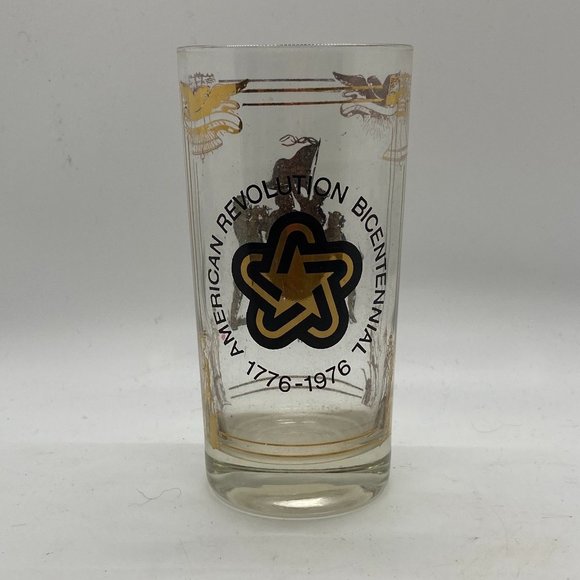 1976 American Bicentennial Drinking Glass Gold